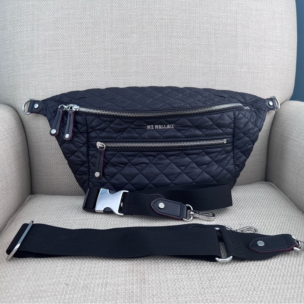 MZ Wallace Black Quilted Waist Bag